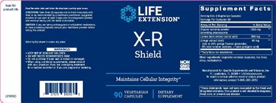 Photo of the Life Extension X-R Shield label