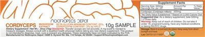 Photo of the Nootropics Depot Cordyceps Mushroom Extract label