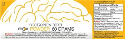 Photo of the Nootropics Depot EpiCor Powder 60 grams label