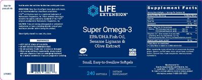 Photo of the Life Extension Super Omega-3 label