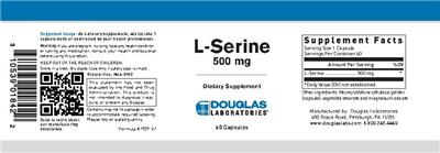 Photo of the Douglas Laboratories L-Serine 500 mg label
