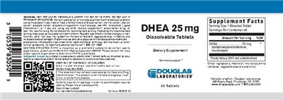 Photo of the Douglas Laboratories DHEA 25 mg label