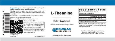 Photo of the Douglas Laboratories L-Theanine label