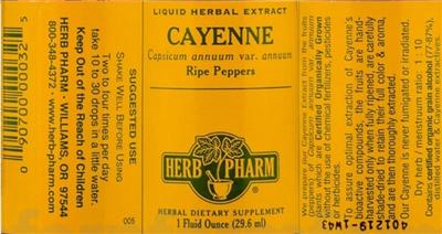 Photo of the Herb Pharm Cayenne label