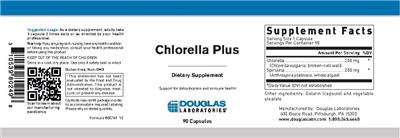 Photo of the Douglas Laboratories Chlorella Plus label