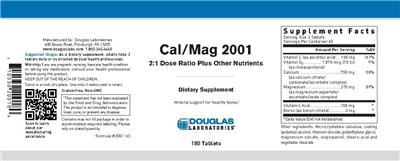 Photo of the Douglas Laboratories Cal/Mag 2001 label