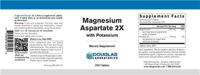 Photo of the Douglas Laboratories Magnesium Aspartate 2X with Potassium label