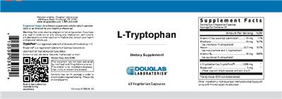 Photo of the Douglas Laboratories L-Tryptophan label