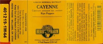 Photo of the Herb Pharm Cayenne label