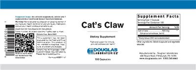 Photo of the Douglas Laboratories Cat's Claw label