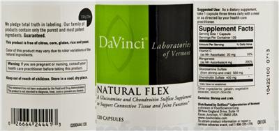 Photo of the DaVinci Laboratories Of Vermont Natural Flex label