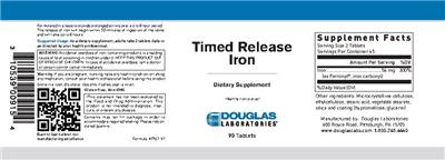 Photo of the Douglas Laboratories Timed Release Iron label