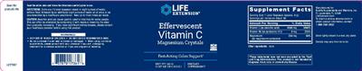 Photo of the Life Extension Effervescent Vitamin C Magnesium Crystals label