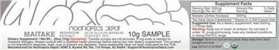 Photo of the Nootropics Depot Maitake Mushroom Extract label