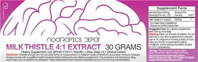 Photo of the Nootropics Depot Milk Thistle 4:1 Extract label