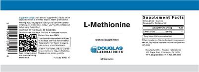 Photo of the Douglas Laboratories L-Methionine label