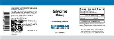 Photo of the Douglas Laboratories Glycine 500 mg label
