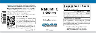 Photo of the Douglas Laboratories Natural C 1,000 mg label