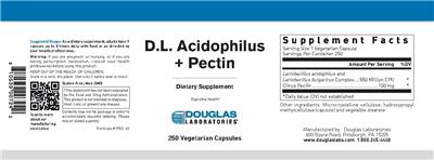 Photo of the Douglas Laboratories D.L. Acidophilus + Pectin label