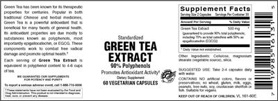 Photo of the Vitamer Laboratories Green Tea Extract label