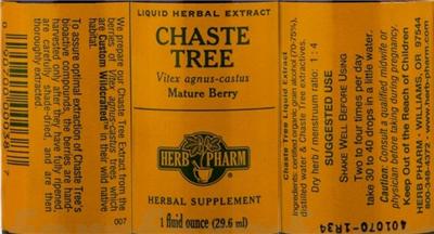 Photo of the Herb Pharm Chaste Tree label