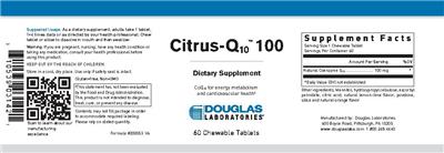 Photo of the Douglas Laboratories Citrus-Q10 100 label