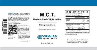 Photo of the Douglas Laboratories M.C.T. Medium Chain Triglycerides label