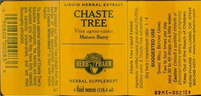 Photo of the Herb Pharm Chaste Tree label