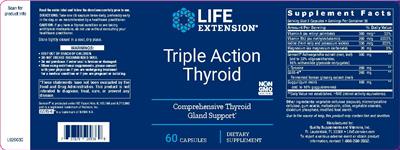 Photo of the Life Extension Triple Action Thyroid label