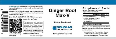 Photo of the Douglas Laboratories Ginger Root Max-V label