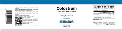 Photo of the Douglas Laboratories Colostrum label