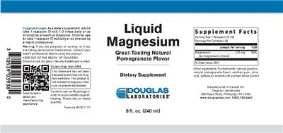 Photo of the Douglas Laboratories Liquid Magnesium Great-Tasting Natural Pomegranate Flavor label