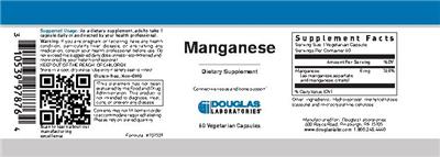 Photo of the Douglas Laboratories Manganese label