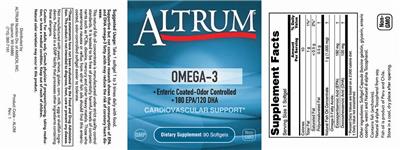 Photo of the Altrum Omega-3 label