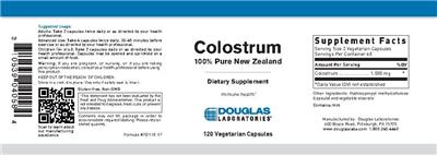 Photo of the Douglas Laboratories Colostrum label