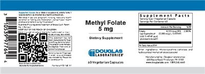 Photo of the Douglas Laboratories Methyl Folate 5 mg label
