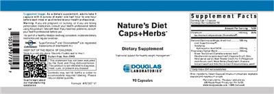 Photo of the Douglas Laboratories Nature's Diet Caps + Herbs label
