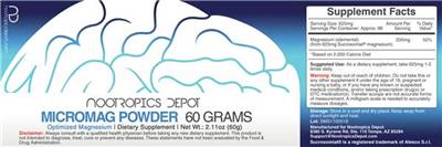 Photo of the Nootropics Depot Micromag Powder label