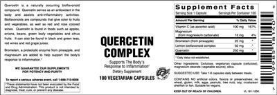 Photo of the Vitamer Laboratories Quercetin Complex label