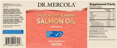 Photo of the Dr. Mercola Wild Caught Alaskan Salmon Oil label