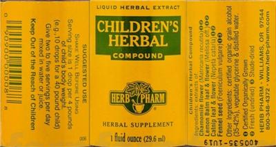 Photo of the Herb Pharm Children's Herbal Compound label