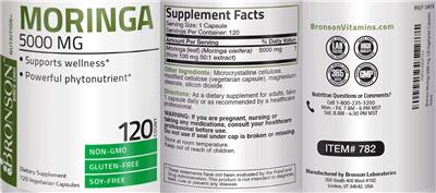 Photo of the Bronson Moringa 5000 mg label