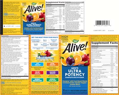 Photo of the Nature's Way Alive! Men's Ultra Potency label