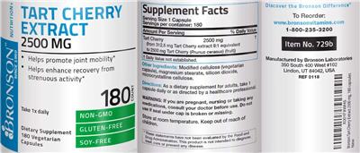 Photo of the Bronson Tart Cherry Extract 2500 mg label