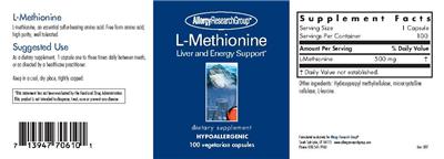 Photo of the Allergy Research Group L-Methionine label