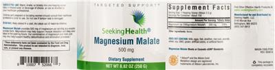 Photo of the Seeking Health Magnesium Malate 500 mg label