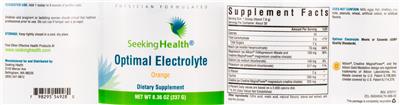 Photo of the Seeking Health Optimal Electrolyte Orange label