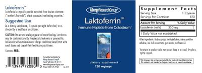 Photo of the Allergy Research Group Laktoferrin label