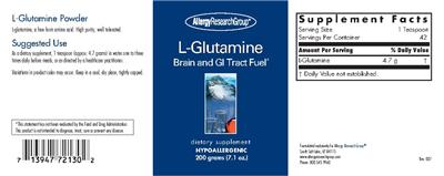 Photo of the Allergy Research Group L-Glutamine label