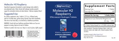 Photo of the Allergy Research Group Molecular H2 Raspberry label